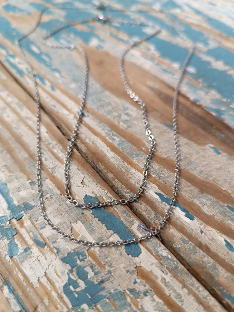 Nerezový řetízek k přívěskům s květy v pryskyřici