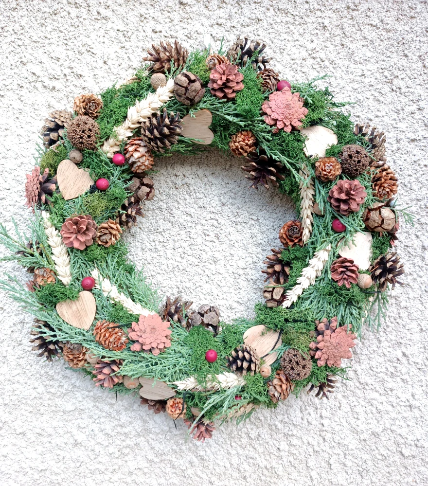 Podzimní věnec se srdíčky 