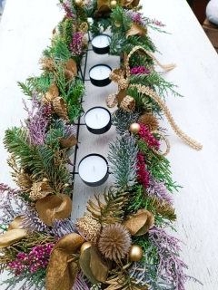 Dlouhý svícen na čajové svíčky, na přání 