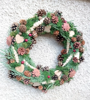 Podzimní věnec se srdíčky 