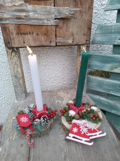 Vánoční svícen na kulatině 