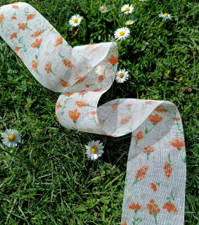 Stuha s oranžovými květy 